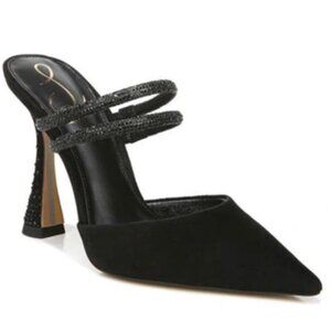 Sam Edelman Agustina Black Suede Heels 7.5 - image 1